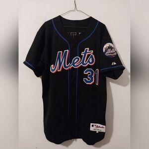 Majestic Vtg. Ny Mets Black Alt. Hof Mike Piazza Size 44